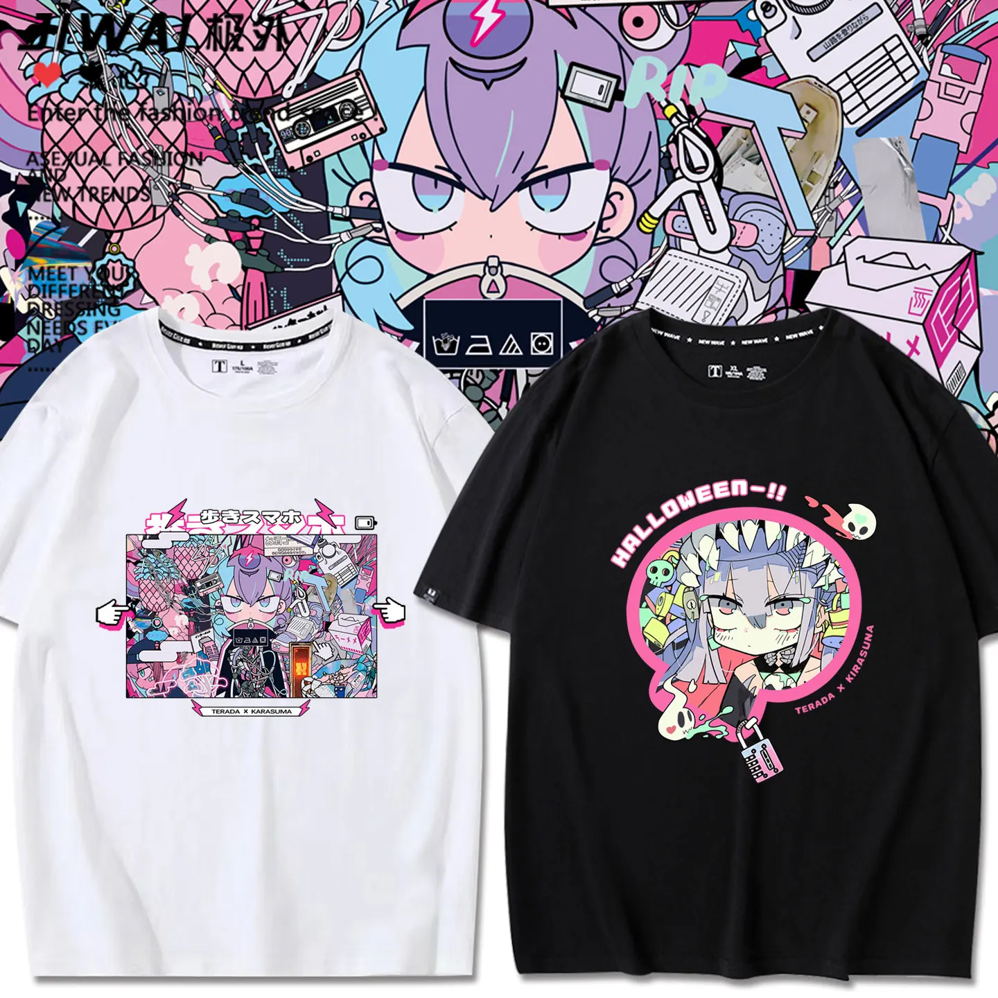 ボーカロイドアーティスト夏用半袖tシャツユニセックスコットンラウンドネックプリントカジュアルトップスアニメが好きな男の子と女の子向け
