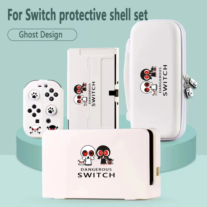 For Nintendo Switch OLED Storage Bag Ghost Theme Design Hard Case Protective Case NS Card Box Base Shell Game Accessories