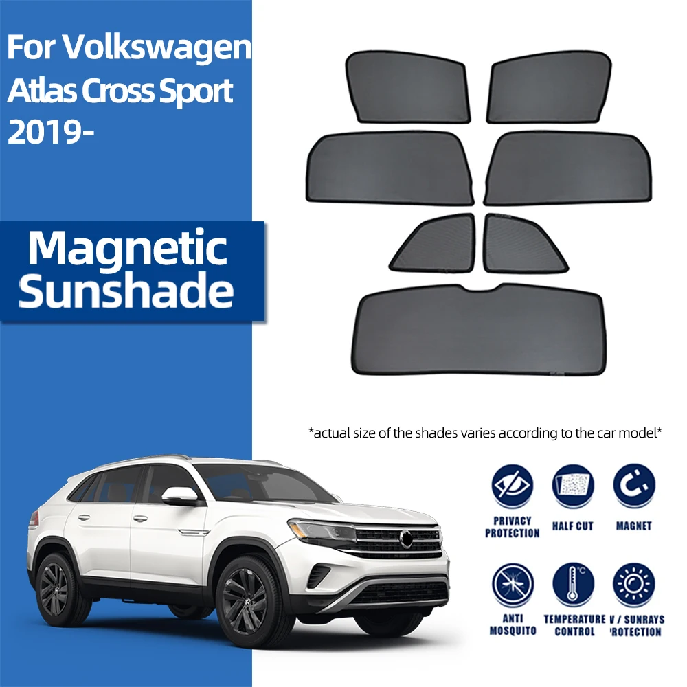 

For Volkswagen VW Atlas Cross Sport 2019-2024 Car Rear Side Baby Window SunShade Shield Front Windshield Curtain Sun shade Visor