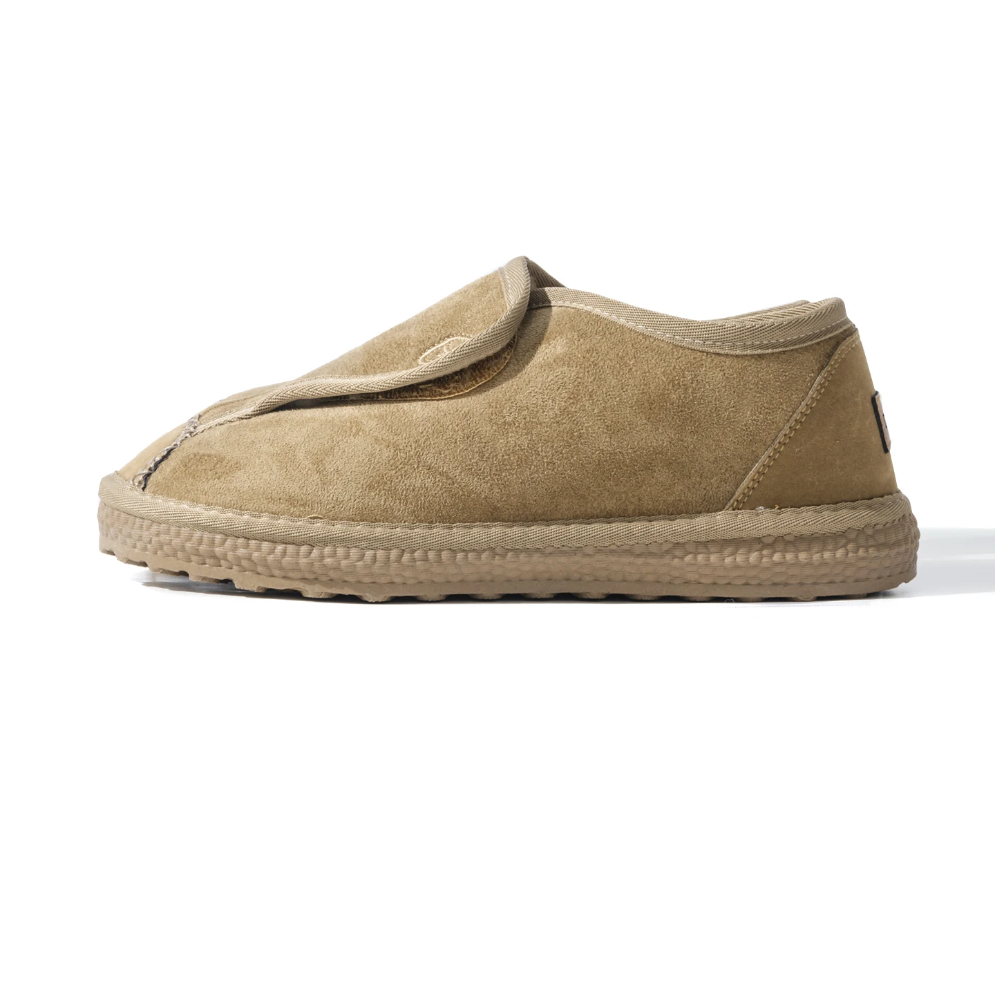 Fleece Lined Warm Shoes Men's Winter Faux Suede Anti-Slip Magic Tape Retro Versatile Windproof Outdoor Wear Slip-On Cotton Shoes