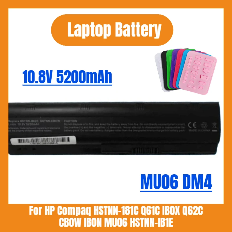 

For HP Compaq HSTNN-181C Q61C IB0X Q62C CBOW IB0N MU06 HSTNN-IB1E OB0X 10.8V 5200mAh Laptop Battery MU06 DM4