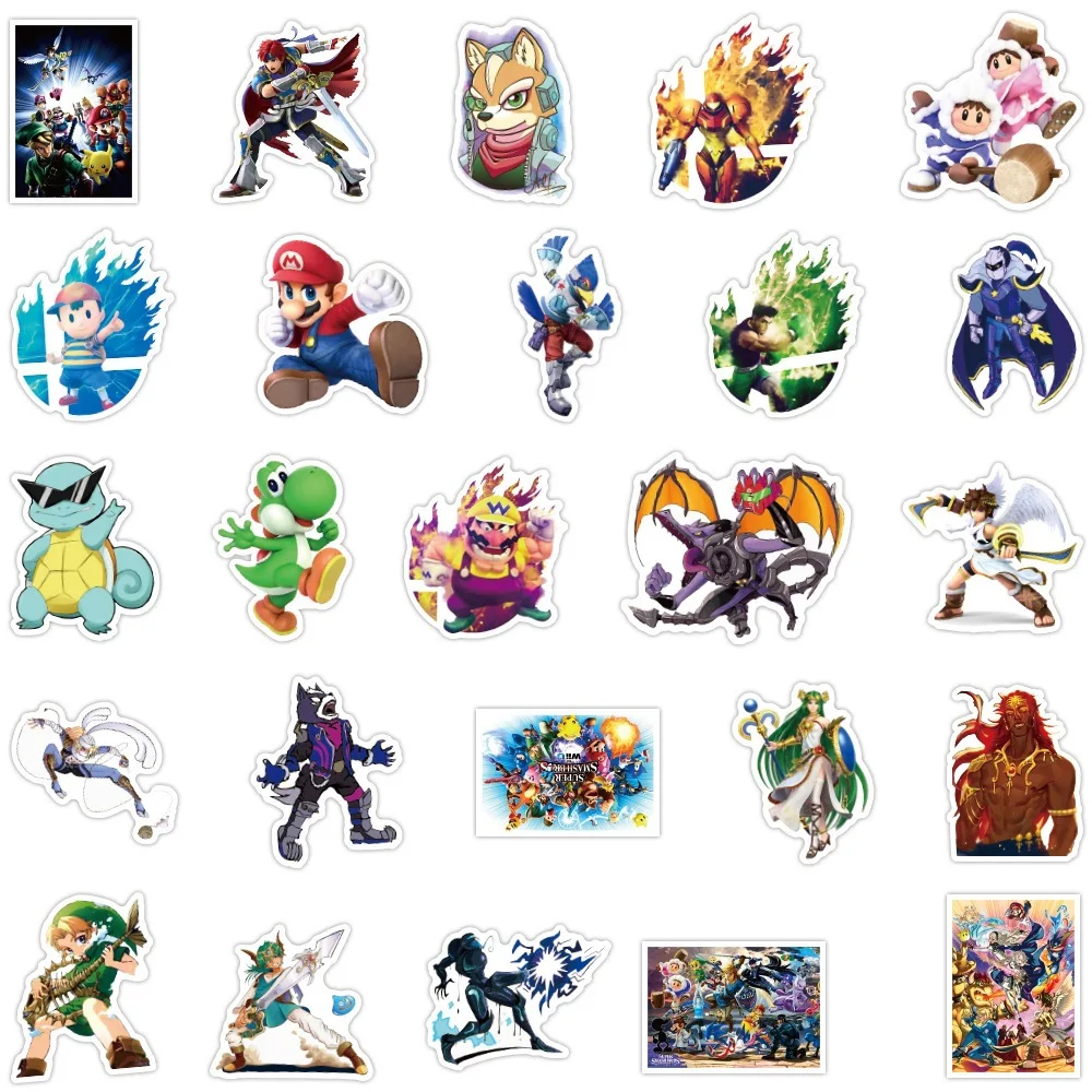 100PCS/Set Super Smash Bros Cartoon Stickers Laptop Guitar Luggage Fridge Waterproof Graffiti Sticker Decal Kid Classic Toy