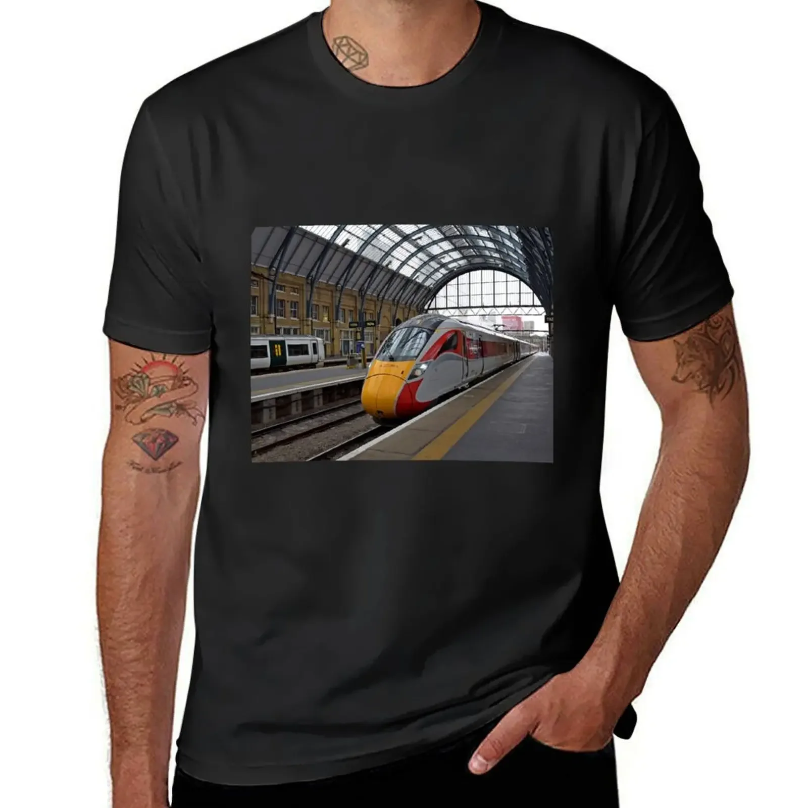 LNER Azuma train at Kings Cross T-Shirt animal prinfor boys heavyweights plus sizes mens shirts graphic tee