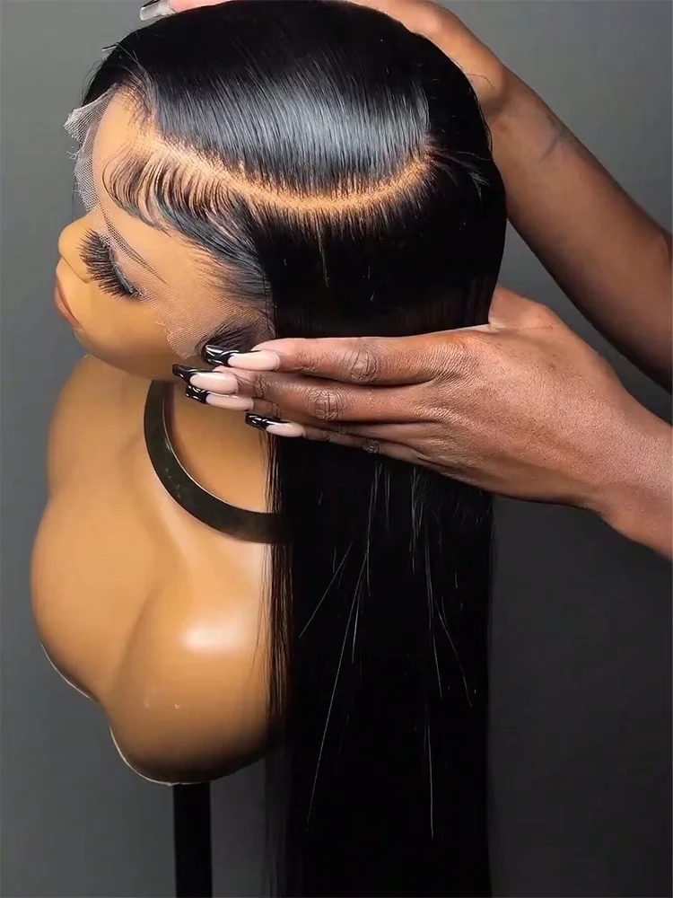 40 بوصة العظام شعر طبيعي مفرود الباروكات 13x6 HD الدانتيل الباروكة الأمامية أسود البرازيلي 250 الكثافة 13x5 الدانتيل الجبهة 100% باروكة من شعر طبيعي #2