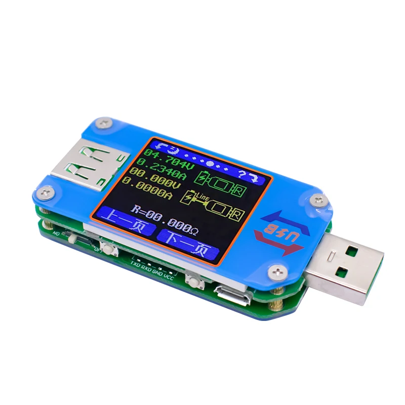 Imagem -04 - Medidor de Corrente de Tensão Lcd Usb 2.0 Micro Usb Tipo-c Voltímetro Amperímetro Carga da Bateria Um25 Um25c