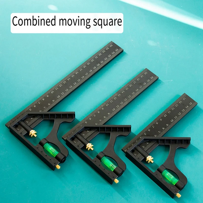 150Mm Multifunctional Combined Square Ruler Movable 45-Degree Right-Angle Crutch Measuring Tool Durable Easy To Use