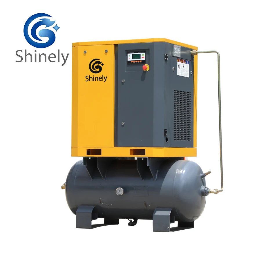 Belt driven Screw Air Compressor 3-phase 7.5Hp 10HP High Quality Low Noise Rotary Screw Air Compressor With 300L Air Tank