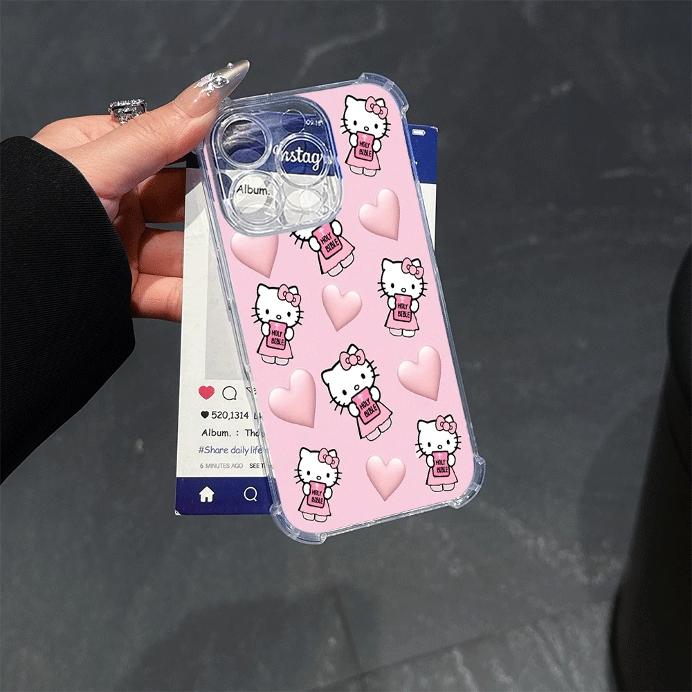 

Чехлы для телефонов Sanrio KT для IPhone 14, IPhone 16/15/14/13/12/11/x/xs/xs Max, прозрачный чехол для телефона Sanrio с рисунком для Iphone