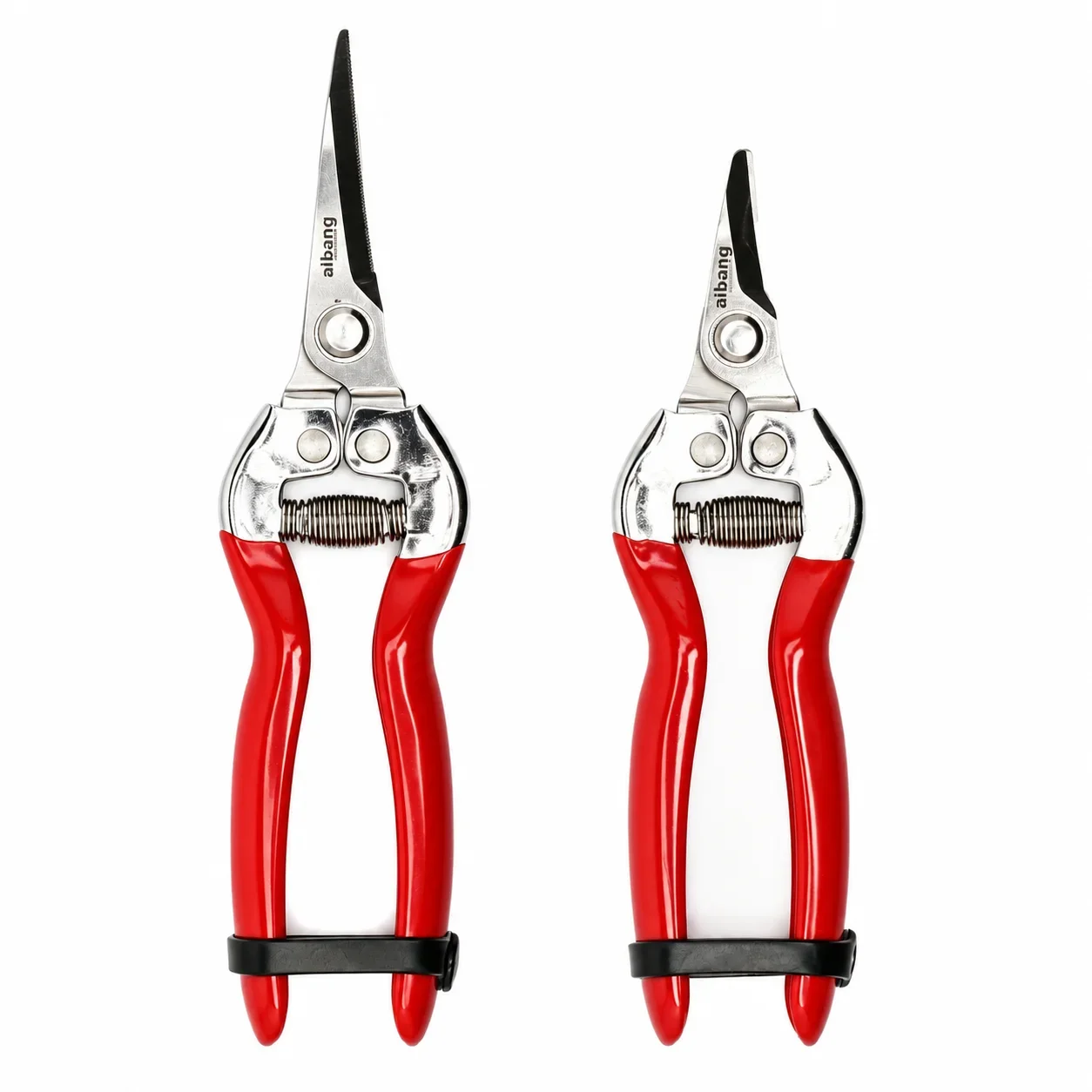 Curved Pruning Shears Serrated Garden Scissors for Grape Fruit Vegetable Harvesting All Metal Body Non-Slip Grips Long & Short