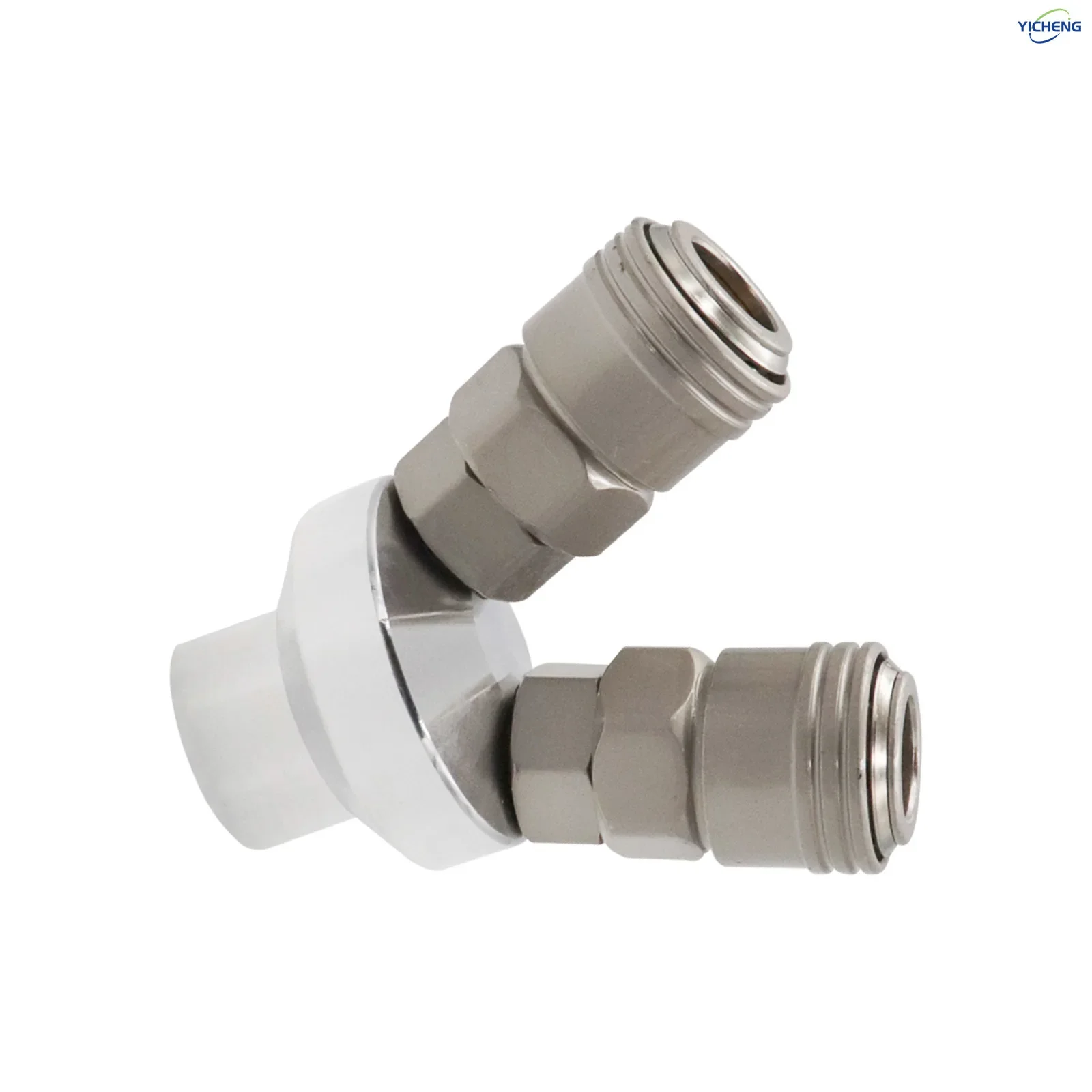 YICHENG PNEUMATIC Connettore rapido autobloccante. pompa dell'aria, compressore d'aria, connettore a 2 passaggi, corpo in acciaio al nichel Premium