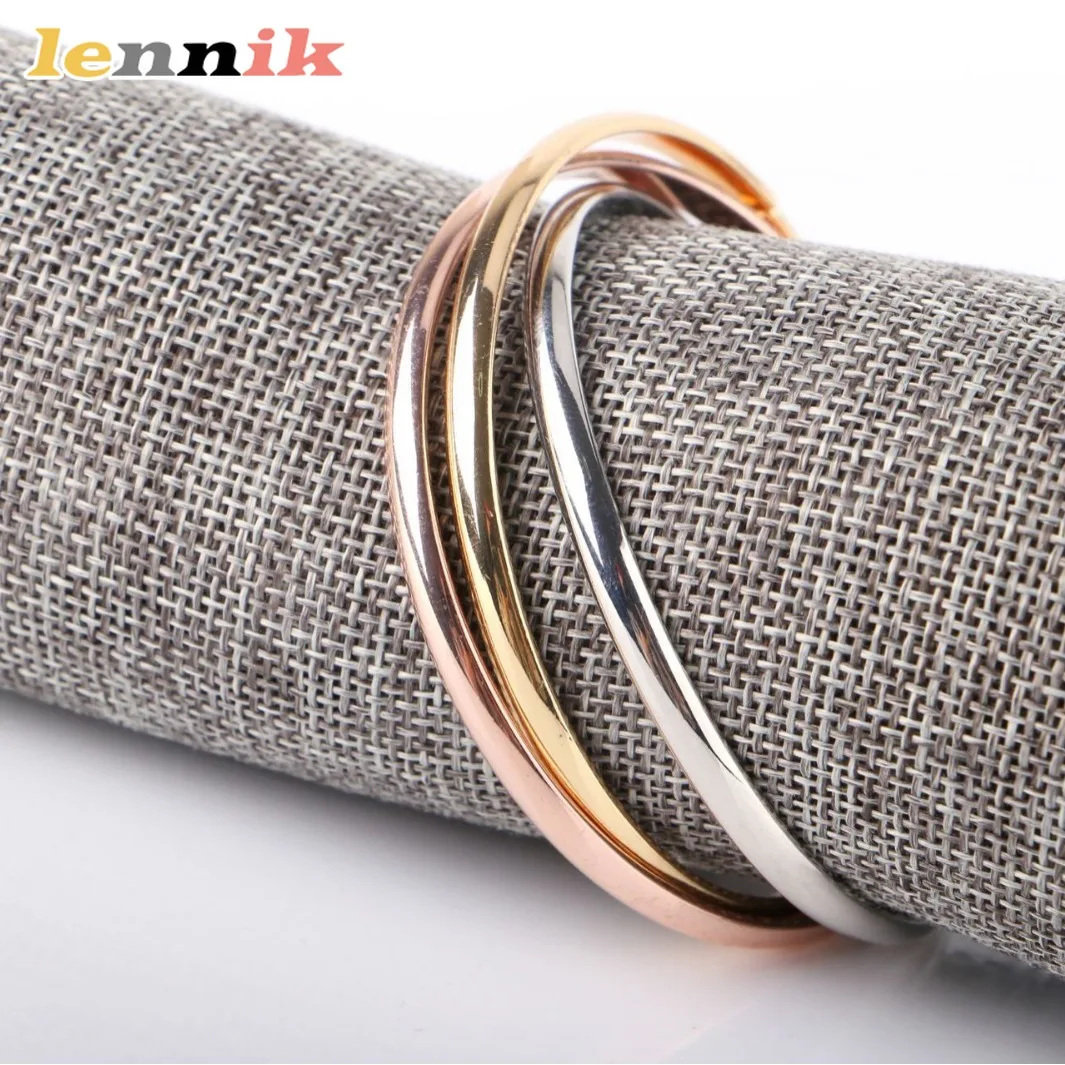 LENNIK Exquisite Tricolor Wrap Square Bracelet Set, Women’s Luxury Jewelry, Multi-Color Options,Great Gift for Friends