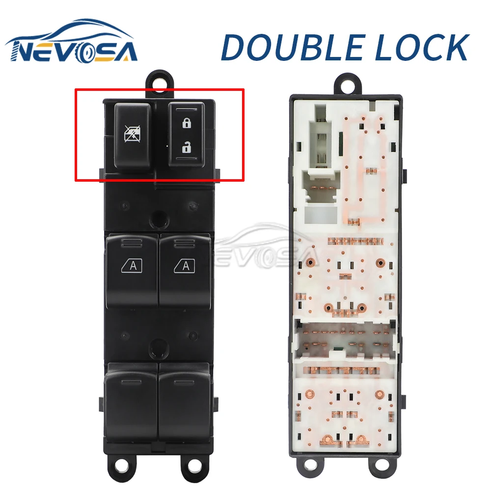 NEVOSA 25401-ZT10A Single Lock Double Auto Car Window Lifter Control Switch For 2004-2012 Nissan Titan Armada 25401ZT10A