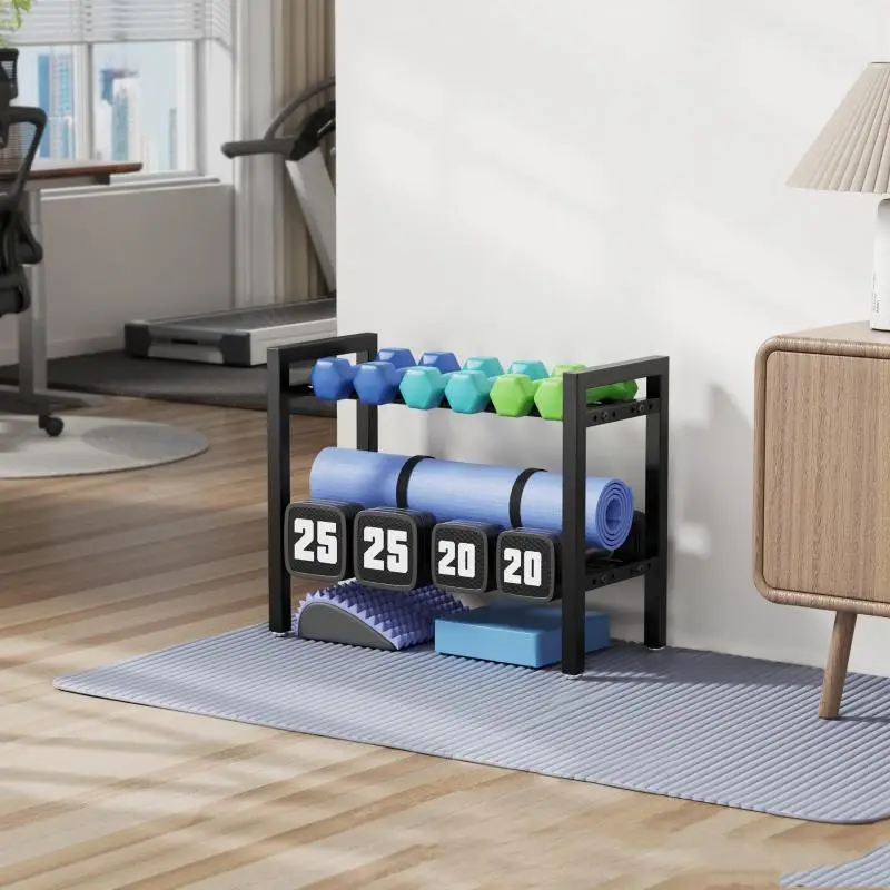 Adjustable Metal Dumbbell Rack, Home Gym Storage for Dumbbells & Kettlebells