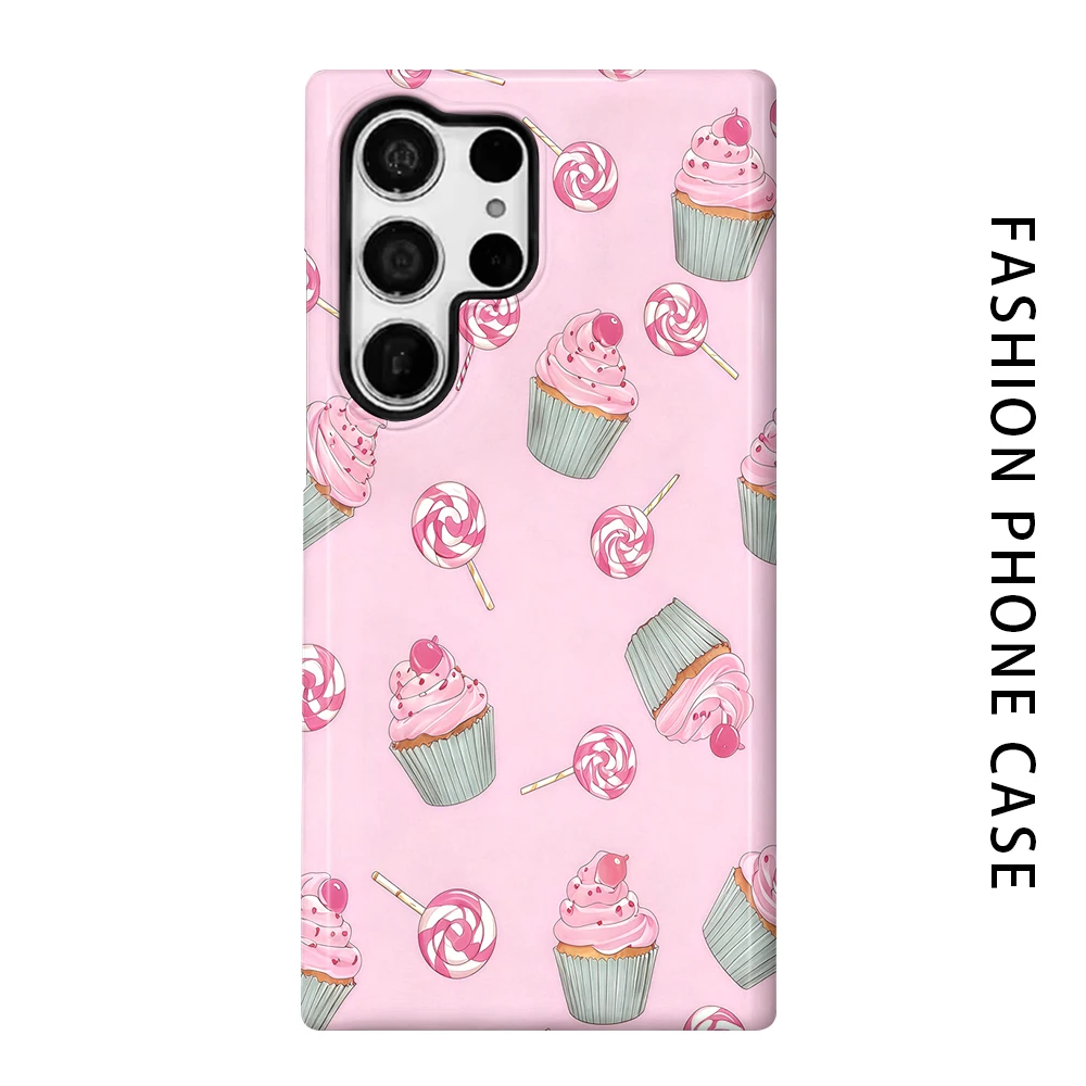 Sweet Treats Phone Case for For Samsung Galaxy S26 S25 S24 S23 S20 FE A56 A36 Ultra Glossy HD Hard Cover Film Shell
