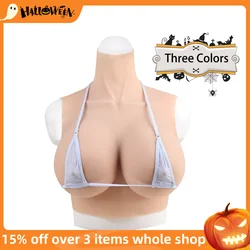 Halloween Cosplay Fake Chest False Boobs Silicone Filler Realistic B-H Cup for Crossdresser Transgender Drag Sissy Cosplay Chest