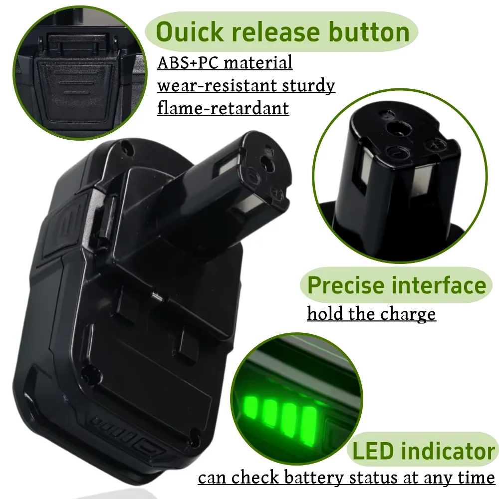 For Ryobi P107 Replacement Battery for Ryobi RB18L50 RB18L25 RB18L15 P107 P102 P103 with LED 18V 5000mAh Li-ion Battery