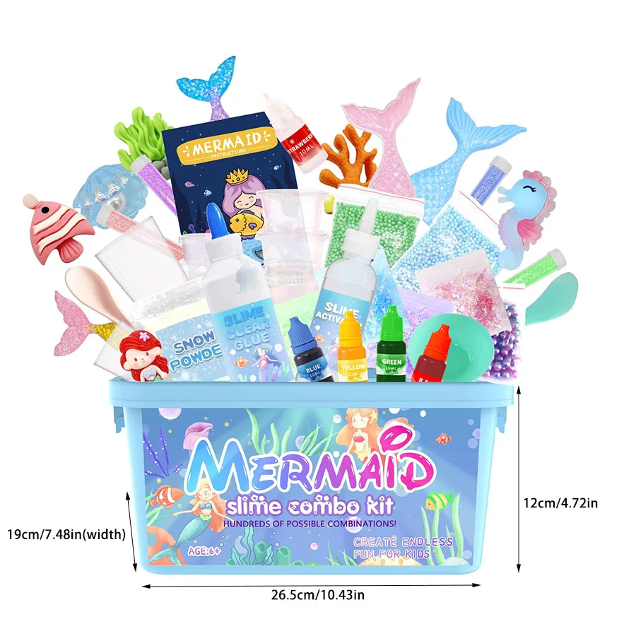 Kids DIY Fluffy Slime Kit, Crystal Mud Ice Cream Butter Clay Modeling Set modeling clay