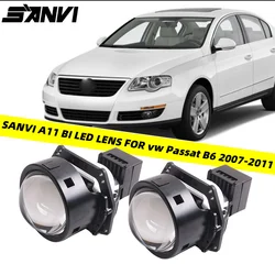 SANVI A11 Bi LED Projector Lenes Car Headlight with Framework for VW Passat B6 2007-2011 Auto Light Upgrade 70W 16750Lux RHD LHD