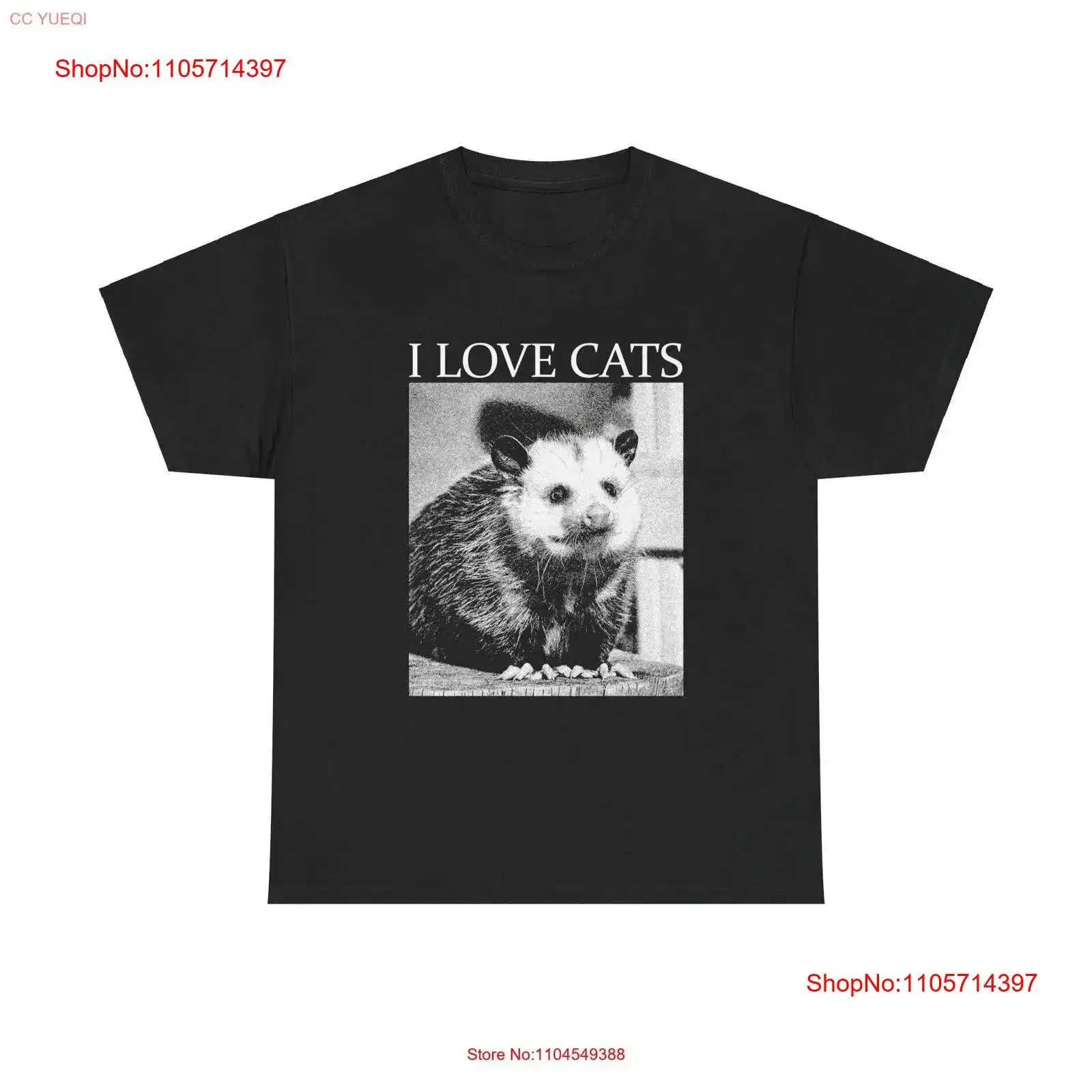 I Love Cats Opossum T Shirt vintage Washed designer clothes Stylish Soft Stretched Breathable Versatile Slightly Comfortable