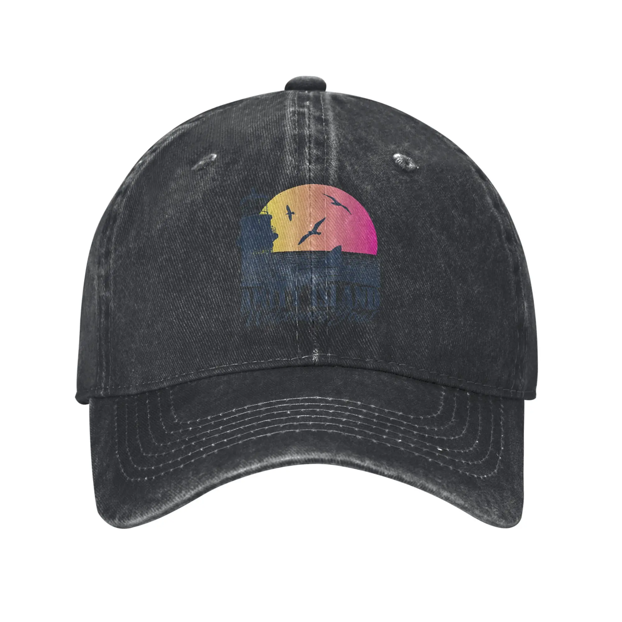 

Jaws Amity Island Welcomes You Sunset Washed Baseball Cap Vintage Sun Trucker Hat Unisex-Teens Outdoor Sports Baseball Caps