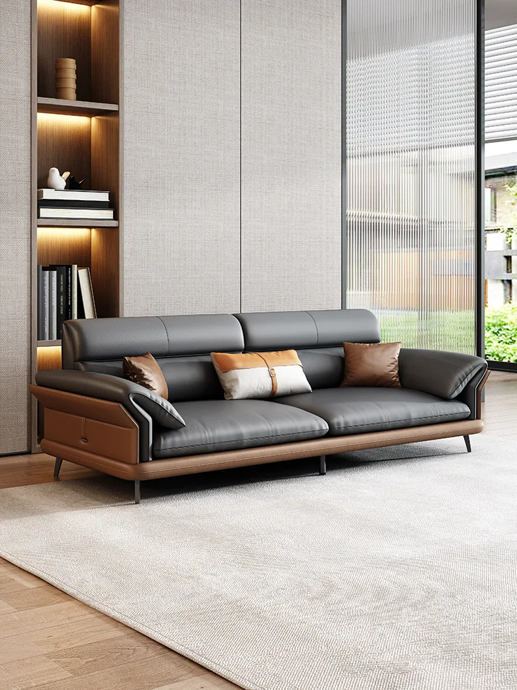 Office sofa leather simple business reception room meeting area leisure office sofa coffee table combination three people