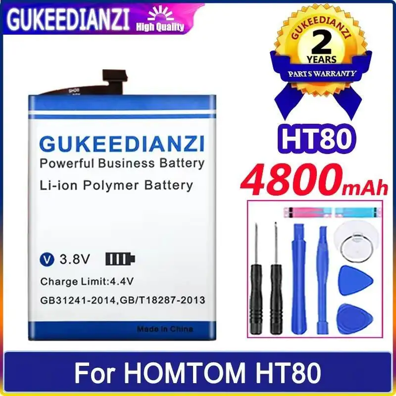 

4800Mah For Homtom HT80 Mobile Phone Battery Good Low-Temperature Performance Safe