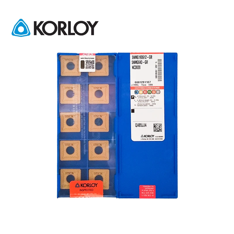 

10pcs KORLOY Original SNMG150612 SNMG190616 GR HS NC3020 NC3120 PC9030 190612 0616 Roughing CNC Holder Carbide Turning Inserts