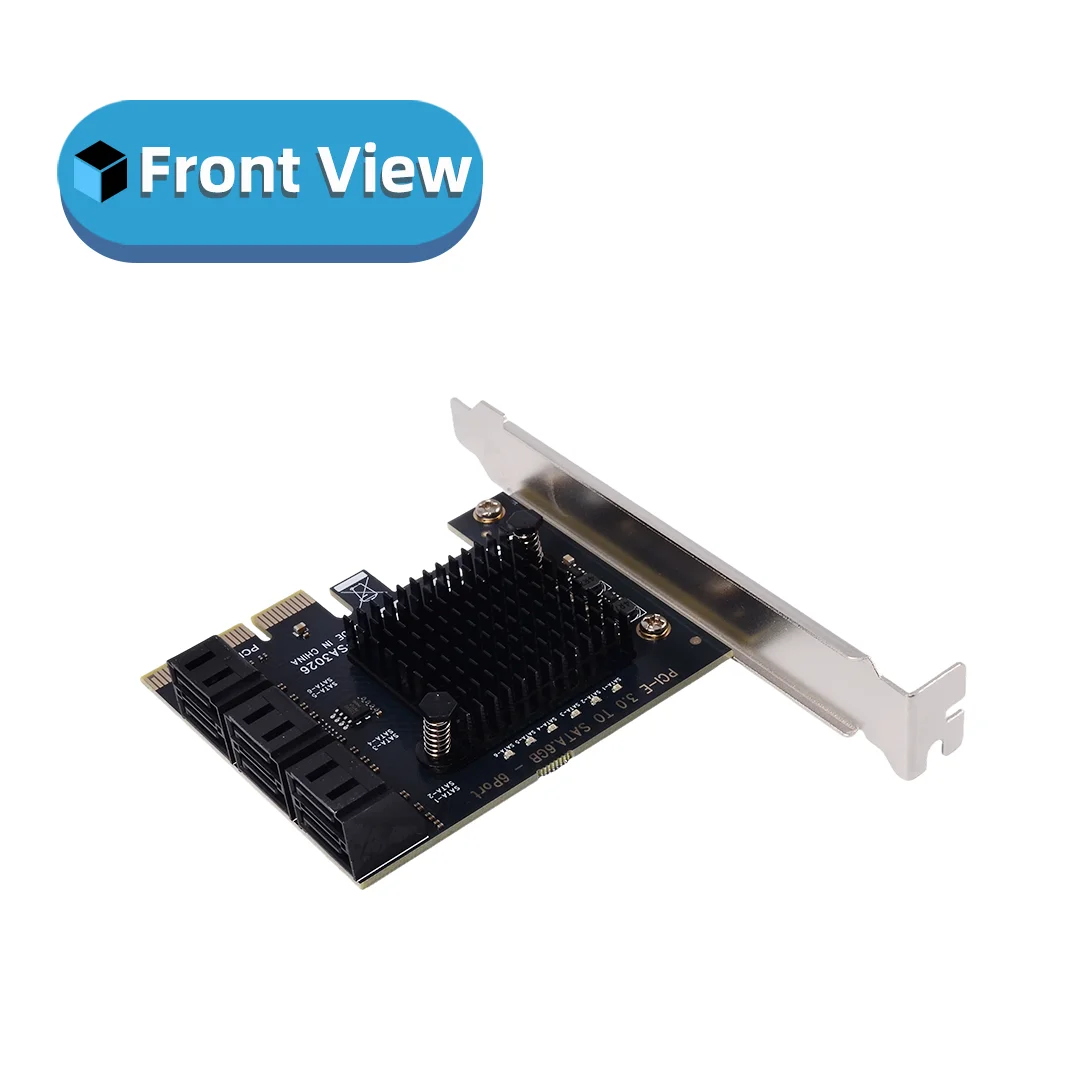 6 Port PCIe X4 To SATA 3.0 Expansion Card 12 Port SSD Solid State Drive Adapter Card 24 / 20 / 16 / 10 / 8 Driver-Free X1 X4 X16