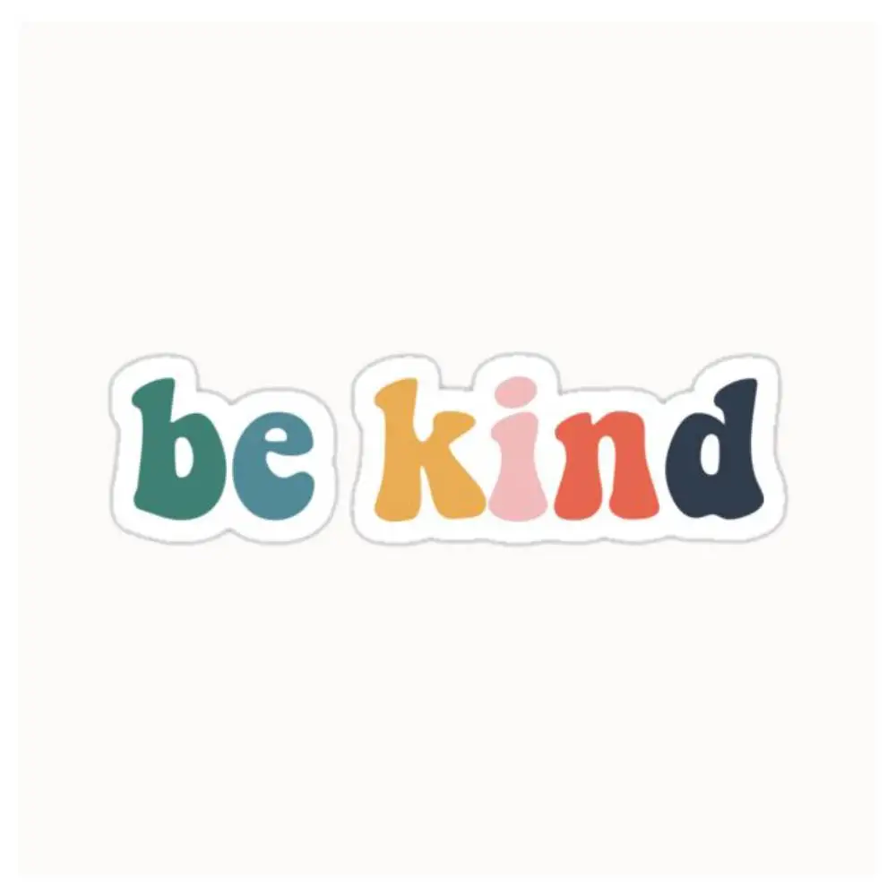 Be Kind Colorful Vintage Waterproof Stickers For Decorating Car Windows Motorcycles And Computers.
