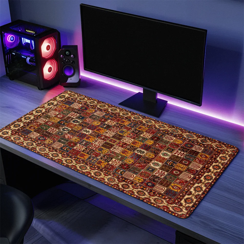 Carpet Flower Persian Pattern Mouse Pad Desk Mat Large Non-slip Anti-fray Keyboard Ergonomic Office Rubber PC Home Custom