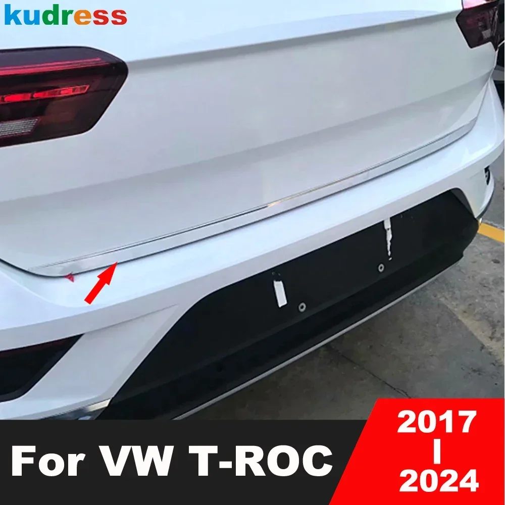 

Для Volkswagen VW T-Roc TROC 2017-2021 2022 2023 2024, стальная задняя крышка багажника, накладка на заднюю дверь, молдинговая полоса, автомобильные аксессуары