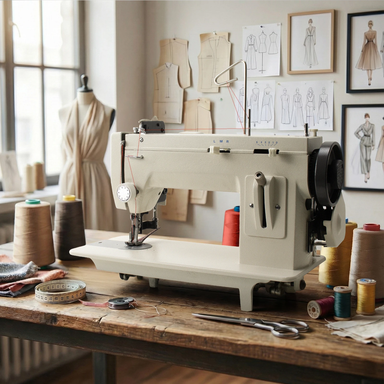 Portable 9 Inch Sewing Machine MK-309 Heavy Duty Metal Tailor Machine for Thick Fabric 110V 220