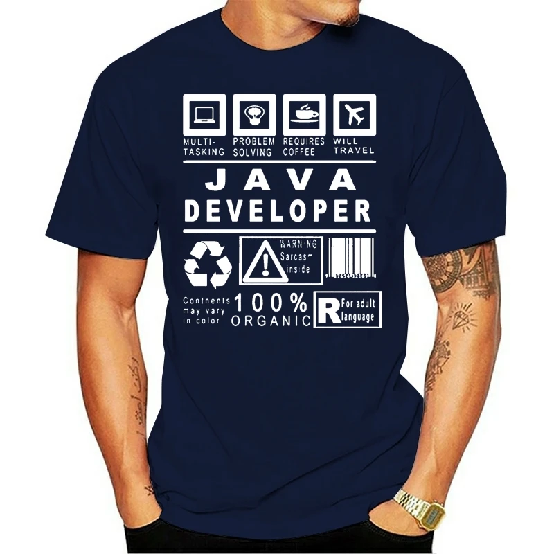 Hot Java Developer Tshirts Standard Java Programmer Computer Hello World Code Geek Men Tee shirt Basic Solid Fitted Top Quality