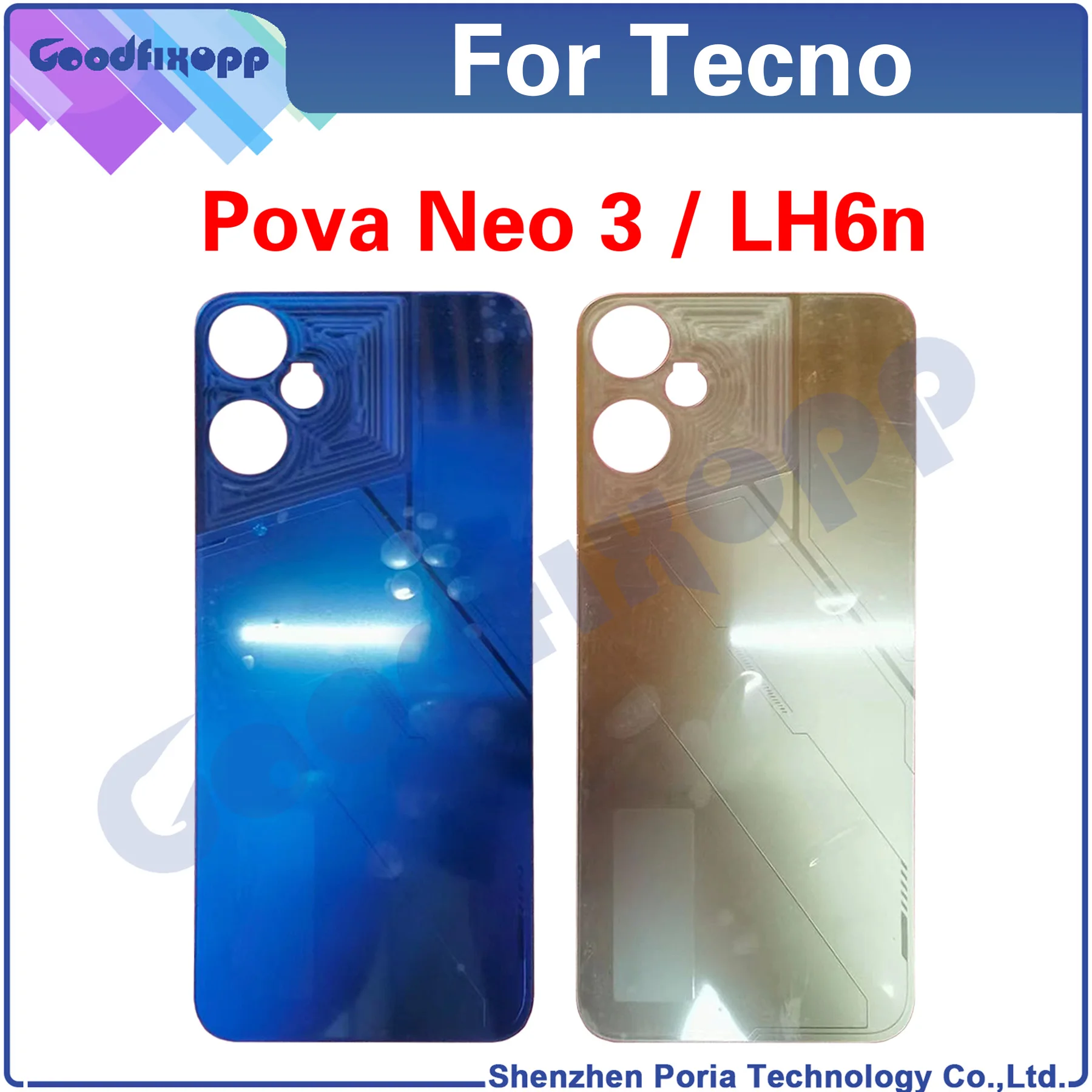 

For Tecno Pova Neo 3 LH6n Rear Case Battery Back Cover Door Housing Repair Parts Replacement