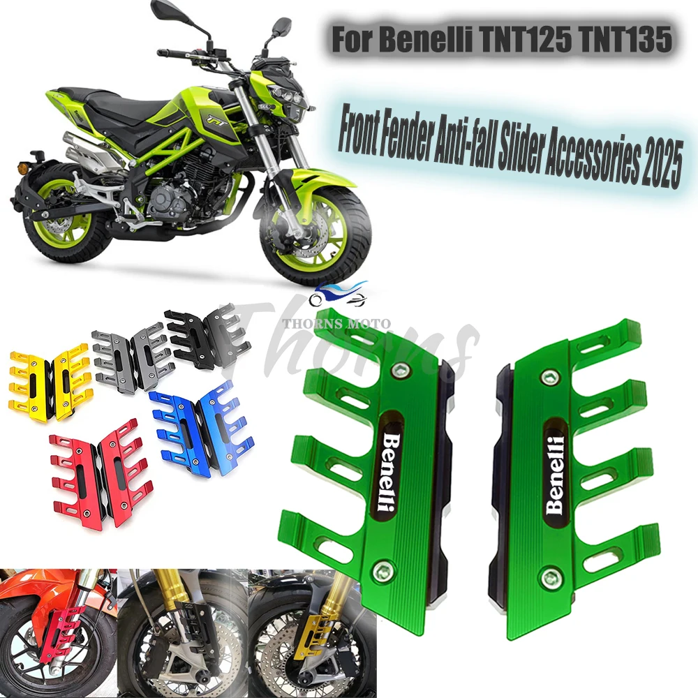 

For Benelli TNT125 TNT135 Motorcycle Mudguard Front Fork Protector Guard Block Front Fender Anti-fall Slider Accessories 2025