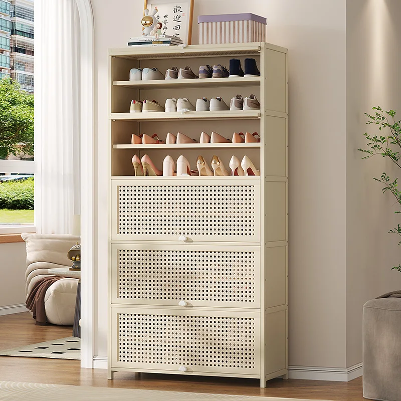 Cross-border wholesale shoe cabinets, multi-layer simple dustproof shoe racks for household doors, sturdy and durable