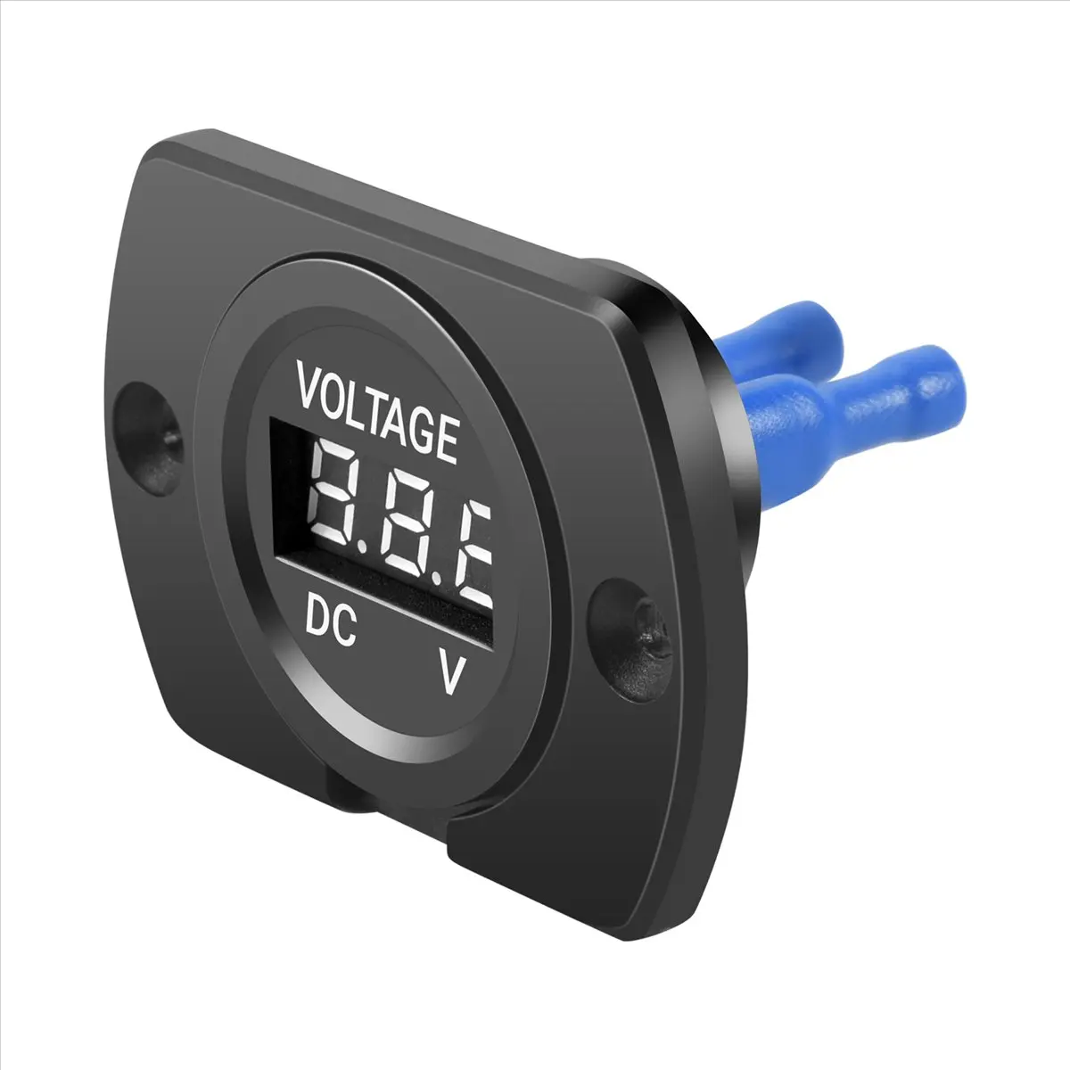 Compatible 12V-24V Waterproof Car Motorcycle LED Digital Display Voltmeter Voltage Meter Black