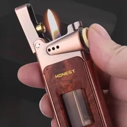 One-touch Ignition Creative Jet Ignition Kerosene Lighter Transparent Large-capacity Fuel Tank Retro Lighter Unique Appearance