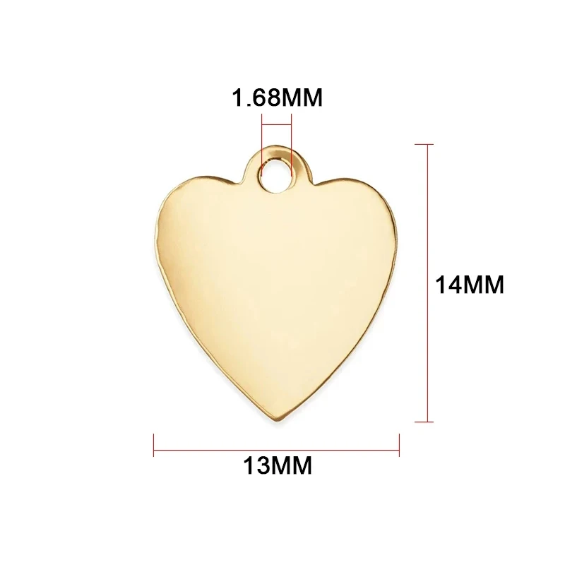 Real 14K Gold Filled Heart Charm 14MM Gold Pendant for Jewelry Making DIY Jewelry Accessories Handmade Jewelry Findings