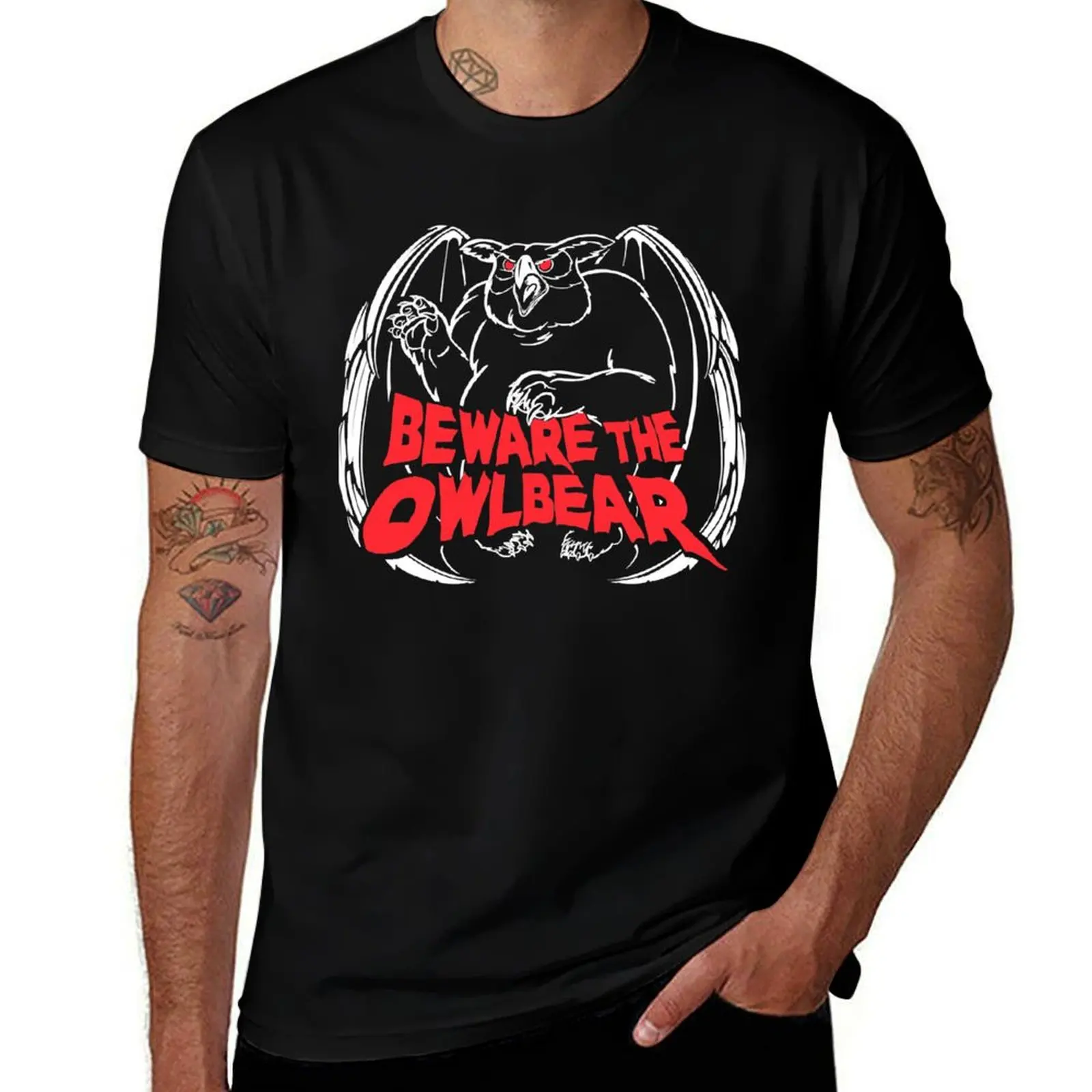 

White Beware Owlbear funny T-Shirt shirt - print man t for shirt The T-Shirt cotton custom cotton t 100 t percent shirts Classic