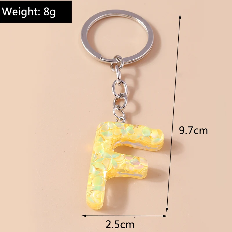 Bunter Acryl-Glitzer-Alphabet-Schlüsselanhänger mit 26 Initialen, A-Z-Buchstaben, Schlüsselanhänger, Anhänger für Frauen und Mädchen, Taschenanhänger, DIY-Schmuck, Geschenke – Detail 9