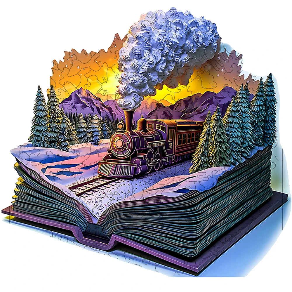 

Деревянный пазл в форме поезда Mercedes-Benz для взрослых | Блоки уникальной формы, промежуточный вызов | Яркий паровоз и МО