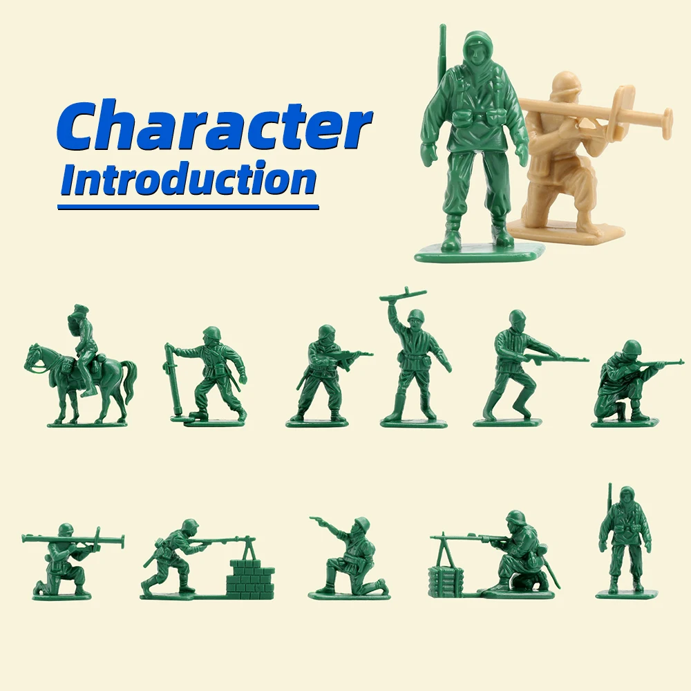 ViiKONDO الجيش الرجال لعبة الجندي 90 قطعة عمل عسكري الشكل 4-5 سنتيمتر الأخضر مقابل تان صغير الحارس القوات متعة المناورات تمثال صندوق ملون