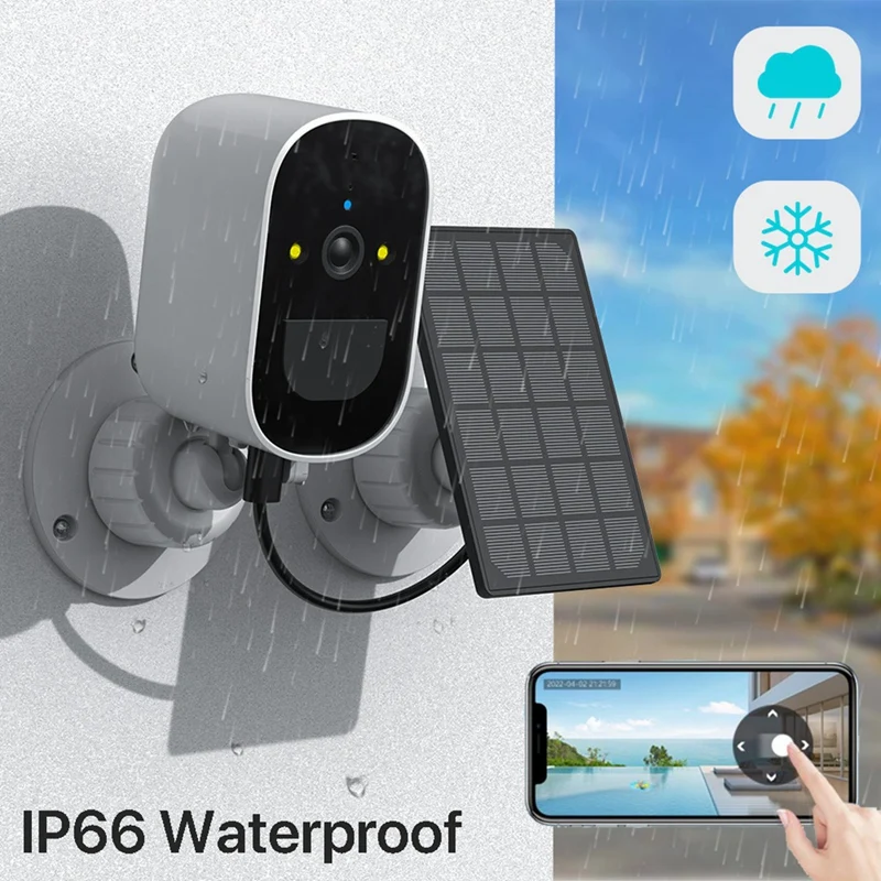 Wifi IP Camera Solar Panel Battery Powered Wireless Outdoor 1080P HD CCTV Video Surveillance PIR Human Detection