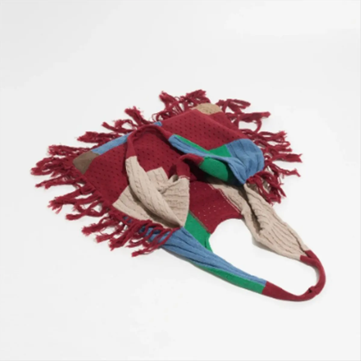 

*A14E вязаная крючком эстетическая женская сумка на плечо, винтажная лоскутная сумка-тоут с кисточками, модный дизайн, женская сумка D