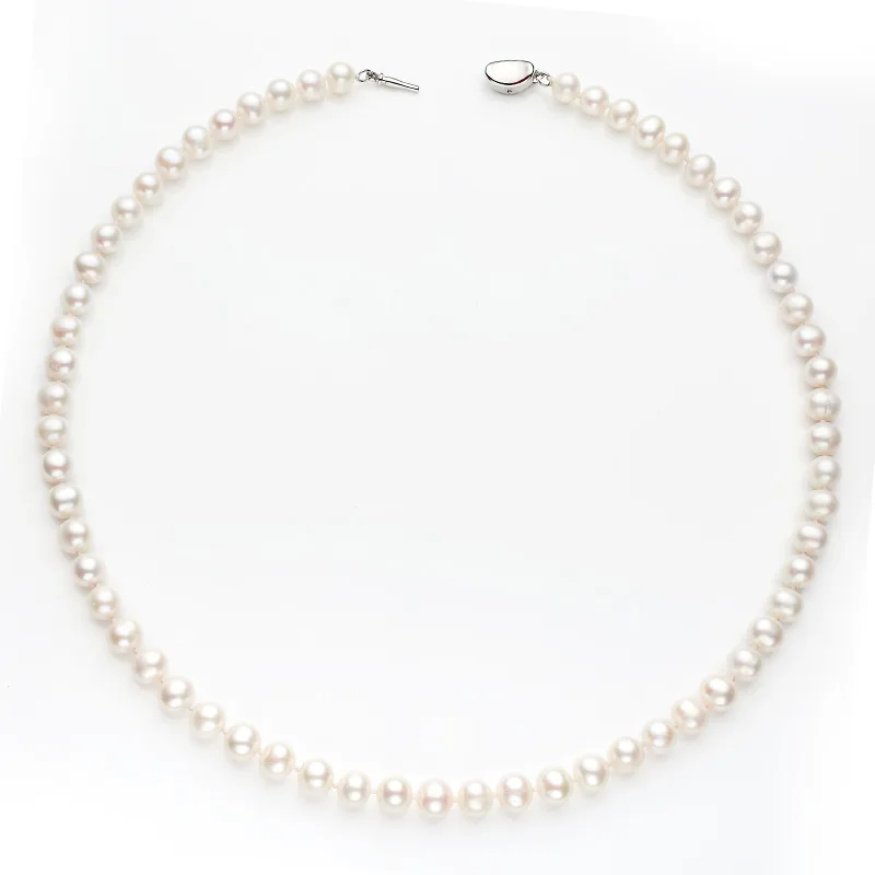 18k Waterproof Stainless Steel Real Natural Freshwater Pearl Choker Necklace Fashion jewelry natural pearl necklace