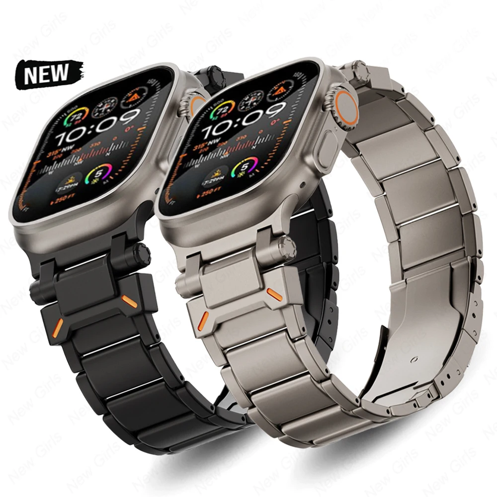 

Luxury Titanium Strap For Apple Watch Ultra 2 1 49mm 45mm 44mm 42mm Band For iWatch Series 9 8 7 6 5 4 SE Men Business Bracelet