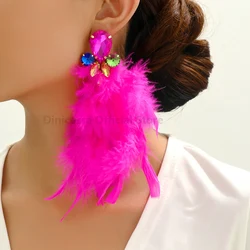 Modern Fashion Feather Tassel Original Unusual Bride Wedding Party Jewelry Trend Luxury Design Charm Dangle Earrings For Women