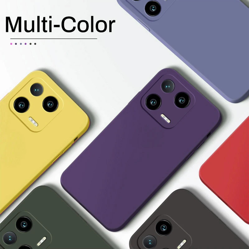 Coque de Protection en Silicone liquide pour Xiaomi, étui carré Original pour mi 13, Mi13 Pro, mi 13 Pro couverture