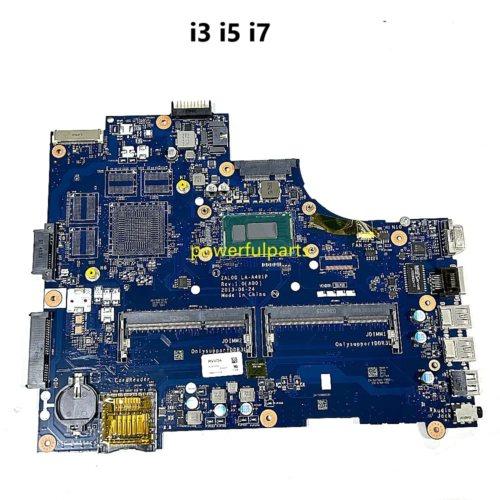 Imagem -01 - para Dell Latitude 3540 Placa-mãe Zal00 La-a491p 0jttmw 08ttcm 06tjn 0x3nc8 08p1ry i3 i5 i7 Cpu On-board Funcionando Bem